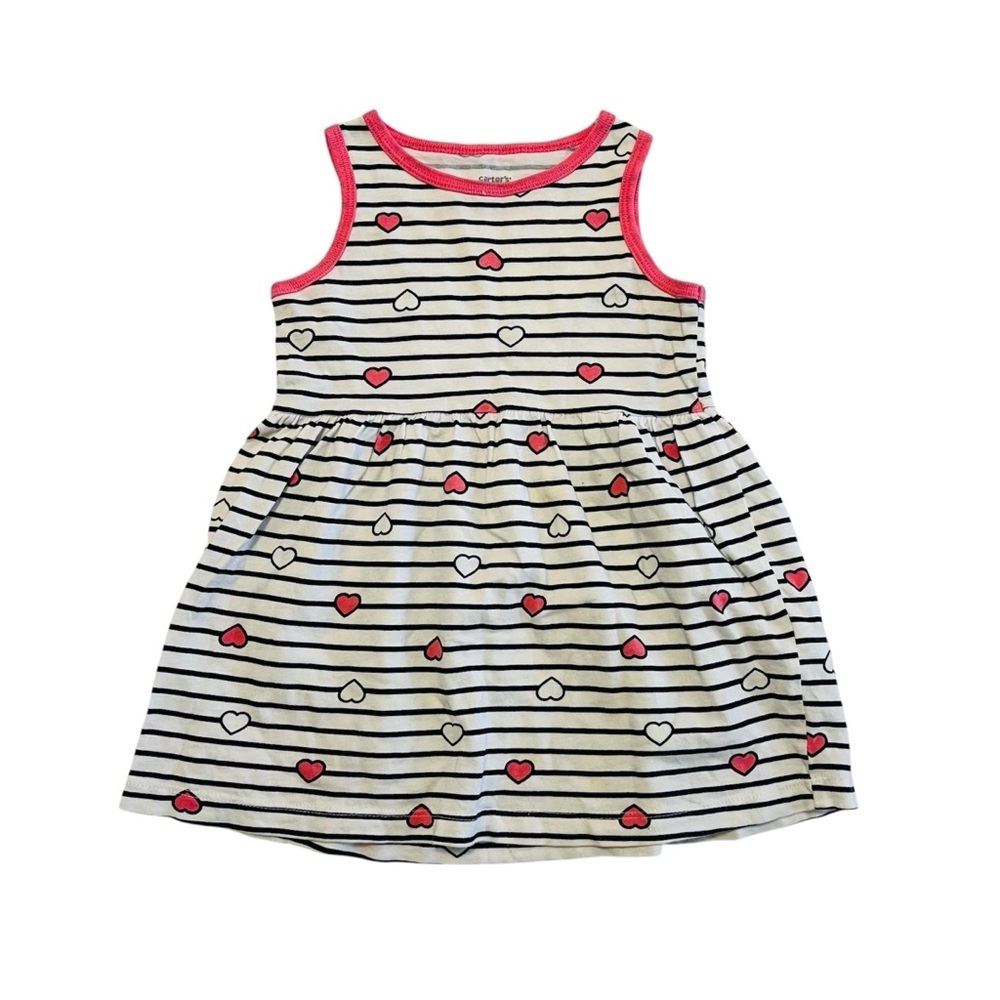 Striped Heart Pattern Kids Dress